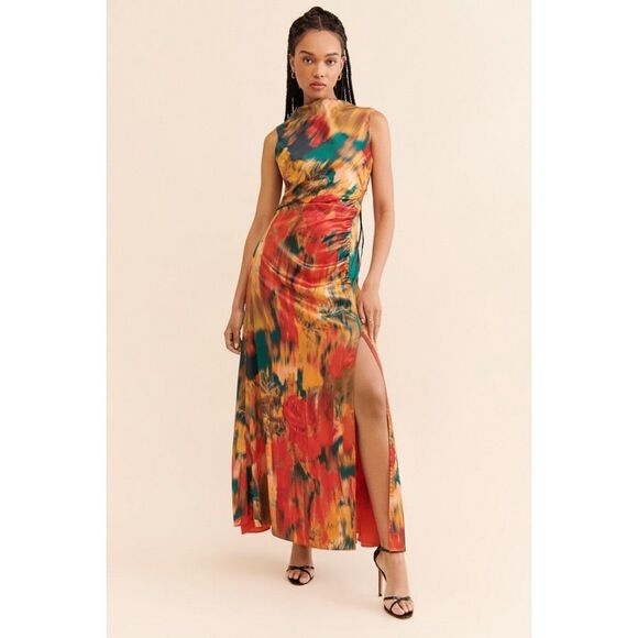 Let Me Be Abstract Print Maxi Dress Size 3XL - Picture 2 of 9
